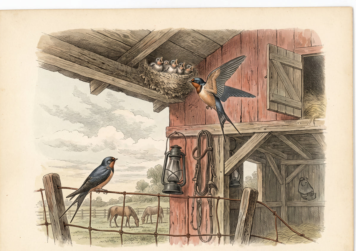 Barn Swallows at the Farm Eaves jigsaw puzzle