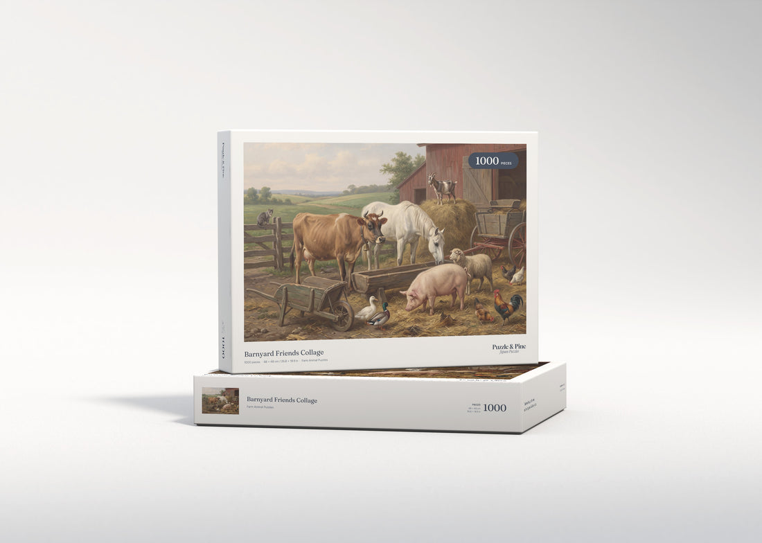 Barnyard Friends Collage jigsaw puzzle - gift box