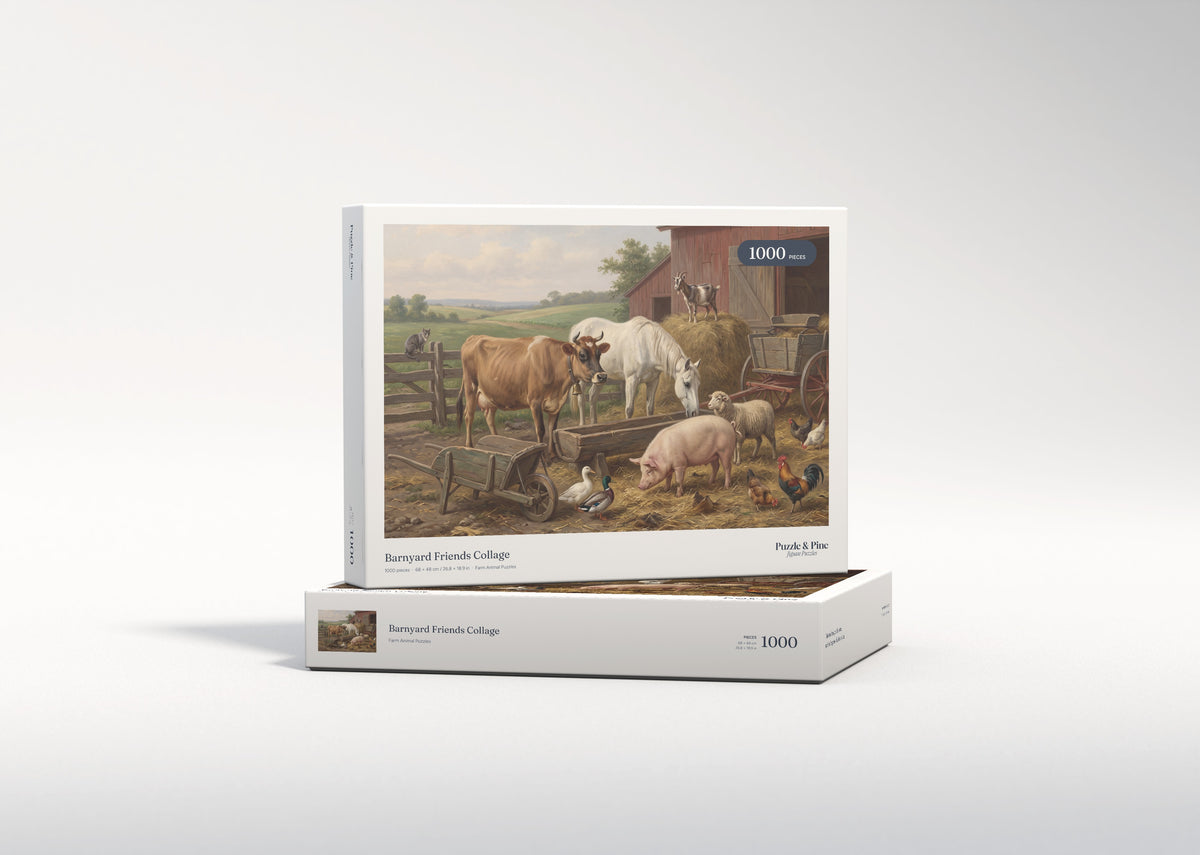 Barnyard Friends Collage jigsaw puzzle - gift box