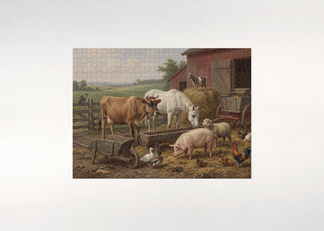Barnyard Friends Collage jigsaw puzzle - gift box
