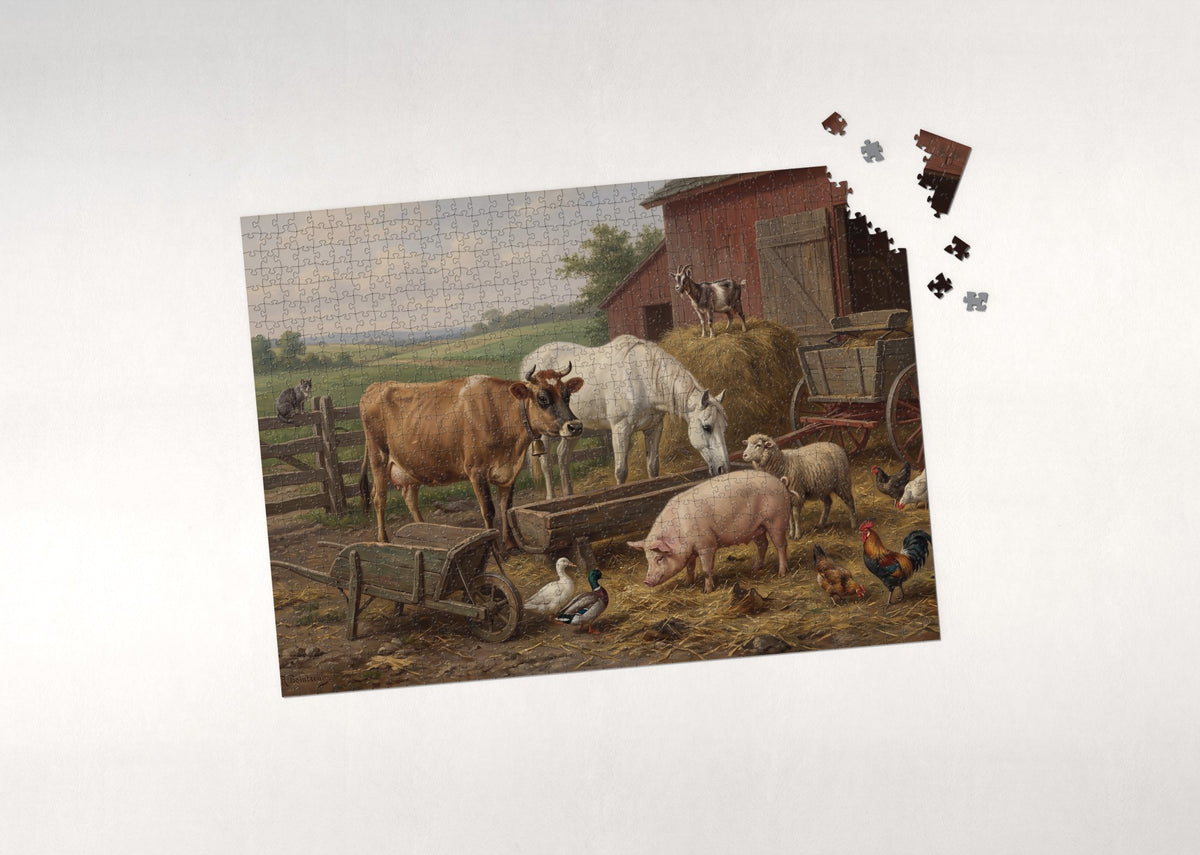 Barnyard Friends Collage jigsaw puzzle - puzzle with loose pieces