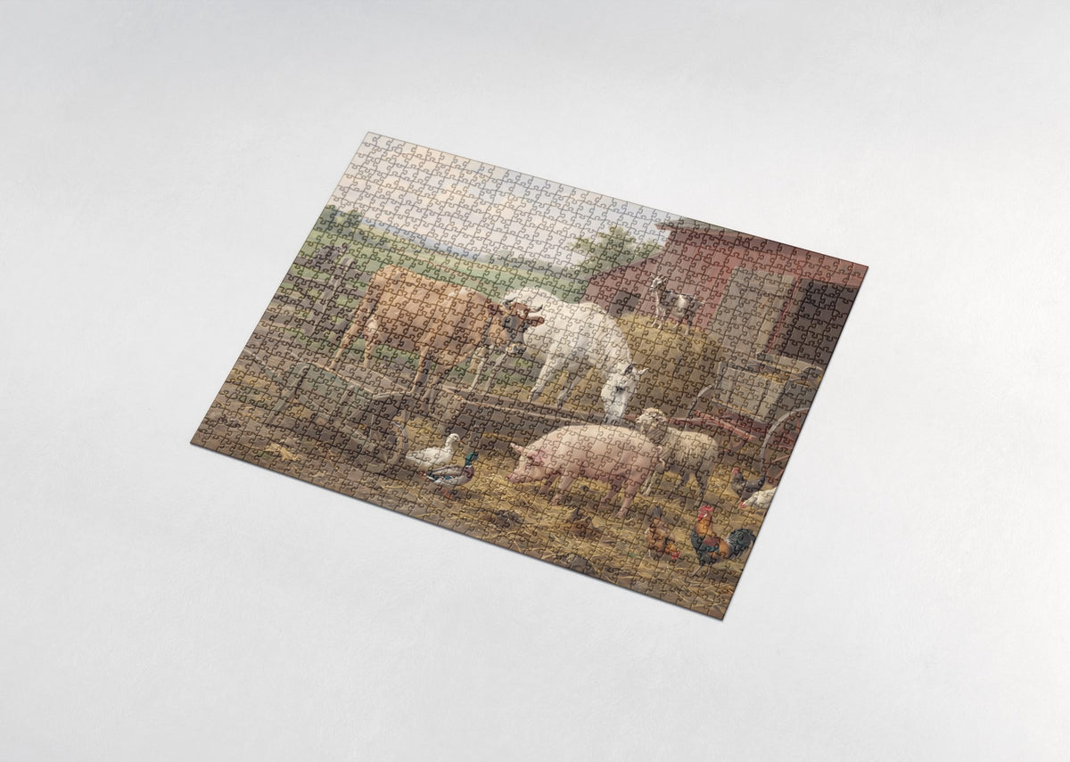 Barnyard Friends Collage jigsaw puzzle - assembled puzzle