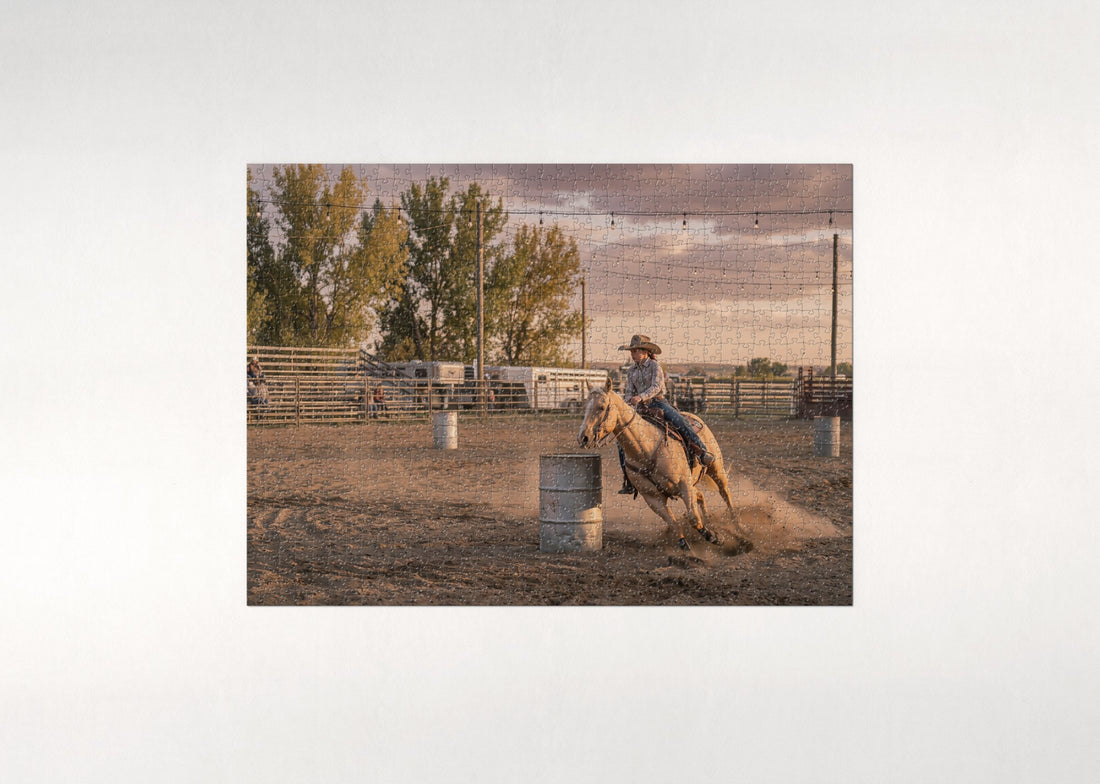 Barrel Racing at the County Rodeo jigsaw puzzle - gift box