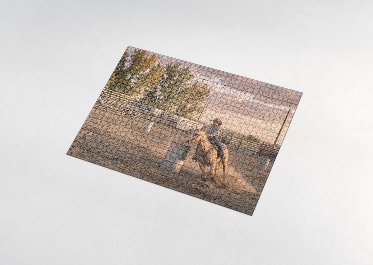 Barrel Racing at the County Rodeo jigsaw puzzle - assembled puzzle