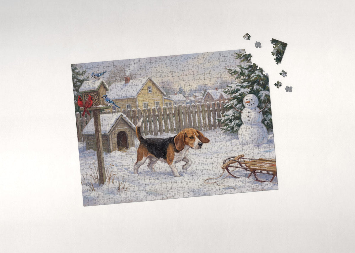 Beagle in the Clover Meadow jigsaw puzzle - puzzle with loose pieces