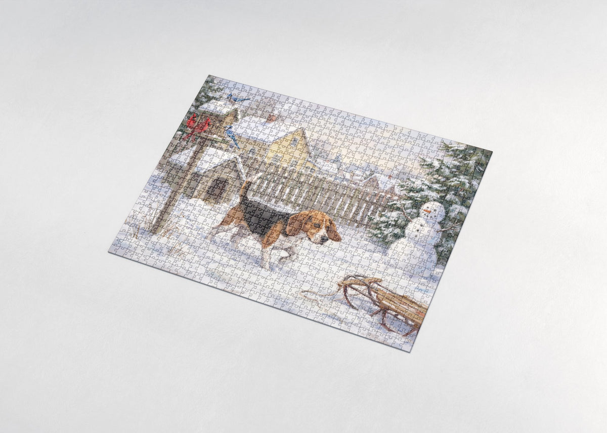 Beagle in the Clover Meadow jigsaw puzzle - assembled puzzle