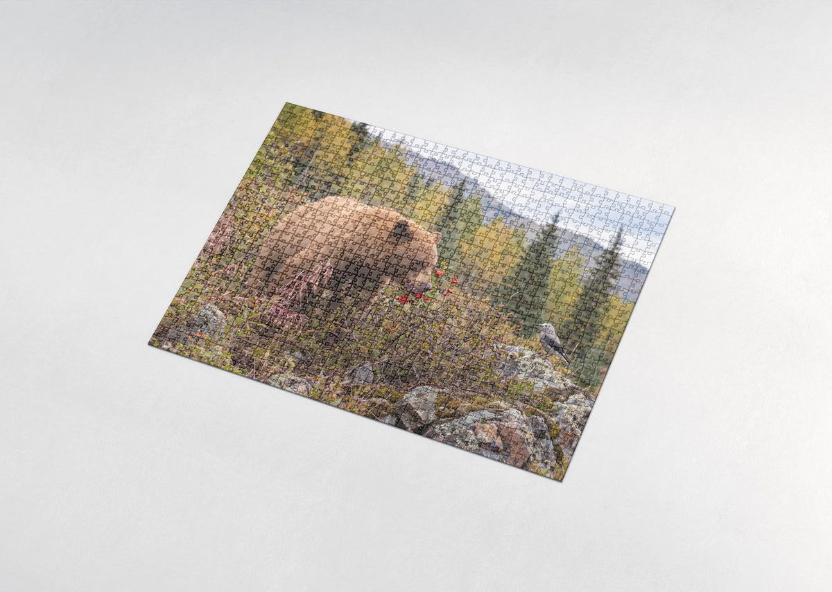 Bear in the Autumn Berry Patch jigsaw puzzle - assembled puzzle