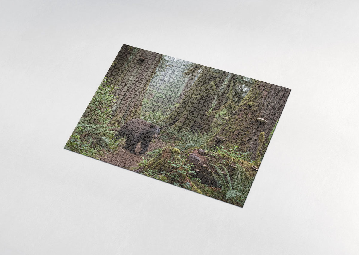 Bear Walking the Misty Forest Trail jigsaw puzzle - assembled puzzle