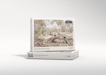 Bearded Dragon Basking on the Log jigsaw puzzle - gift box