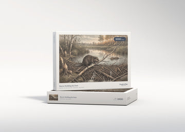 Beaver Building the Dam jigsaw puzzle - gift box