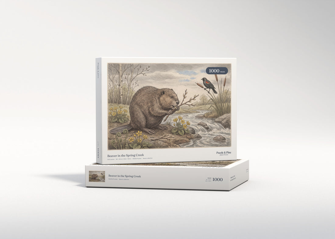 Beaver in the Spring Creek jigsaw puzzle - gift box