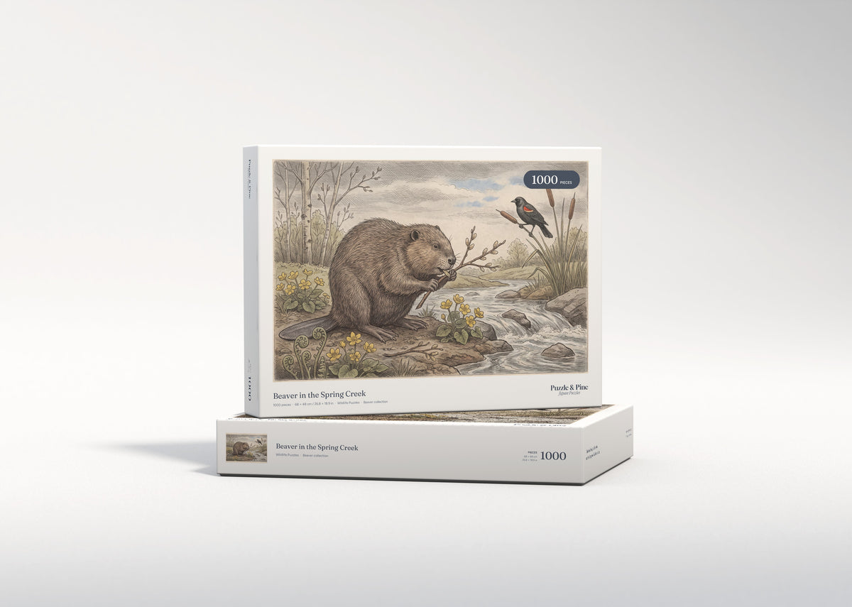 Beaver in the Spring Creek jigsaw puzzle - gift box
