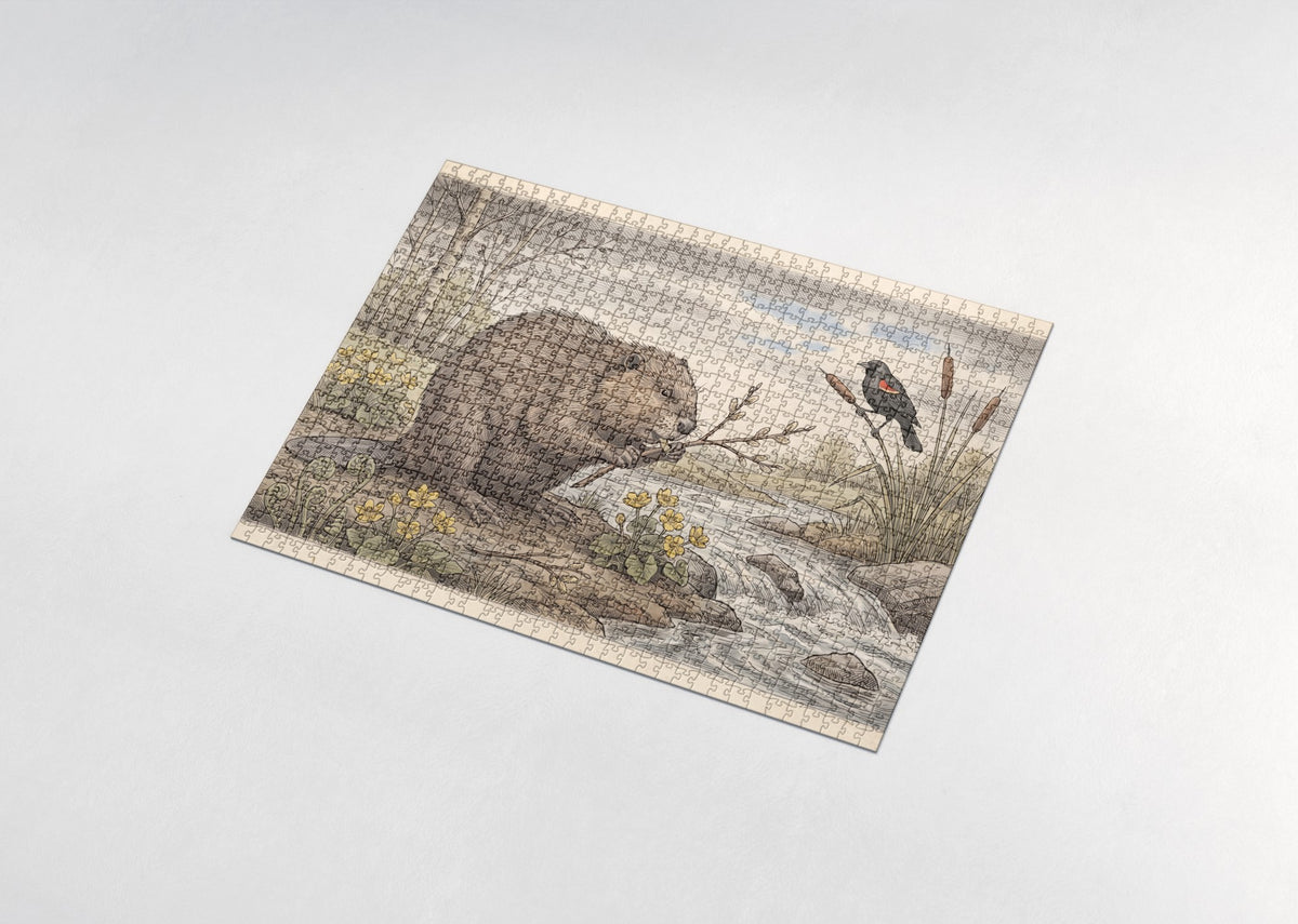 Beaver in the Spring Creek jigsaw puzzle - assembled puzzle