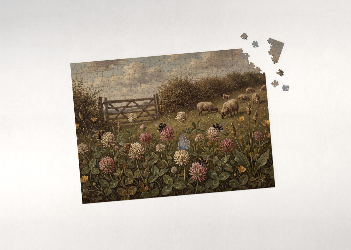 Bees at the Clover Field jigsaw puzzle - puzzle with loose pieces