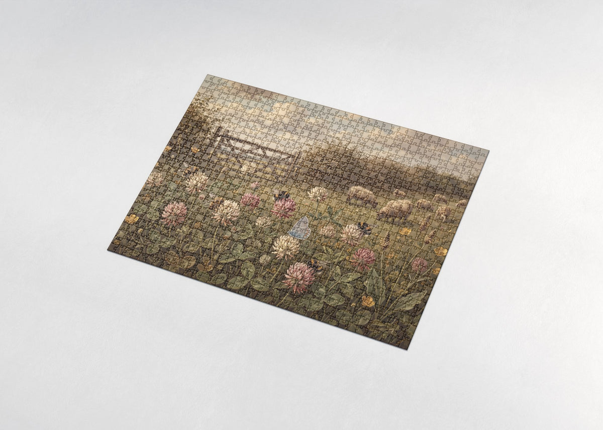 Bees at the Clover Field jigsaw puzzle - assembled puzzle