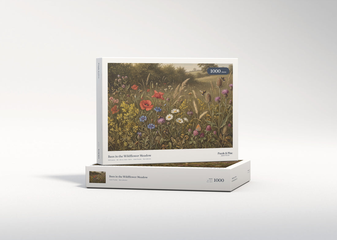 Bees in the Wildflower Meadow jigsaw puzzle - gift box