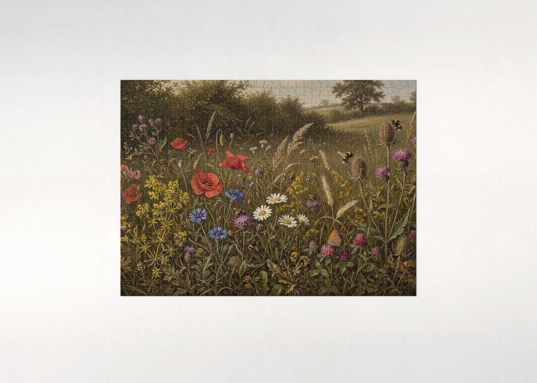 Bees in the Wildflower Meadow jigsaw puzzle - gift box