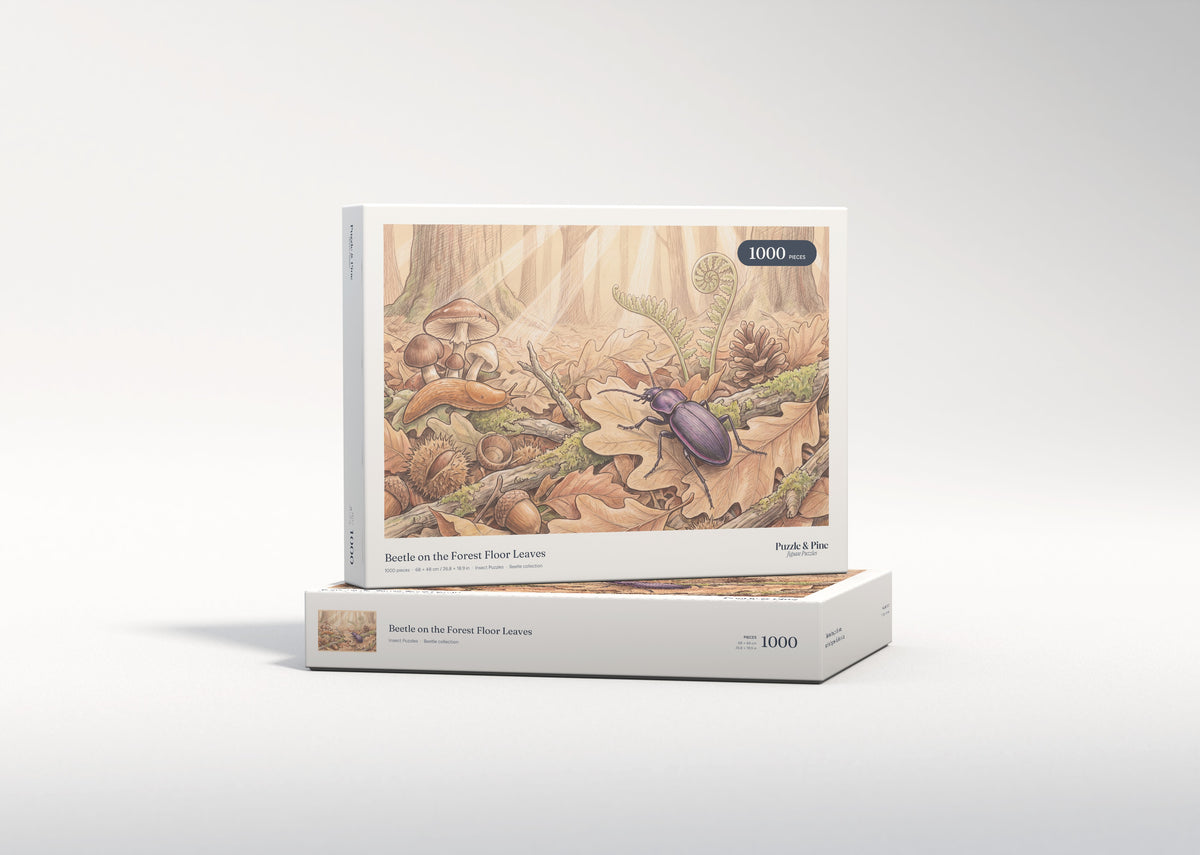 Beetle on the Forest Floor Leaves jigsaw puzzle - gift box
