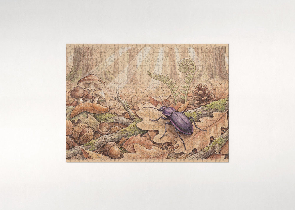 Beetle on the Forest Floor Leaves jigsaw puzzle - flat puzzle