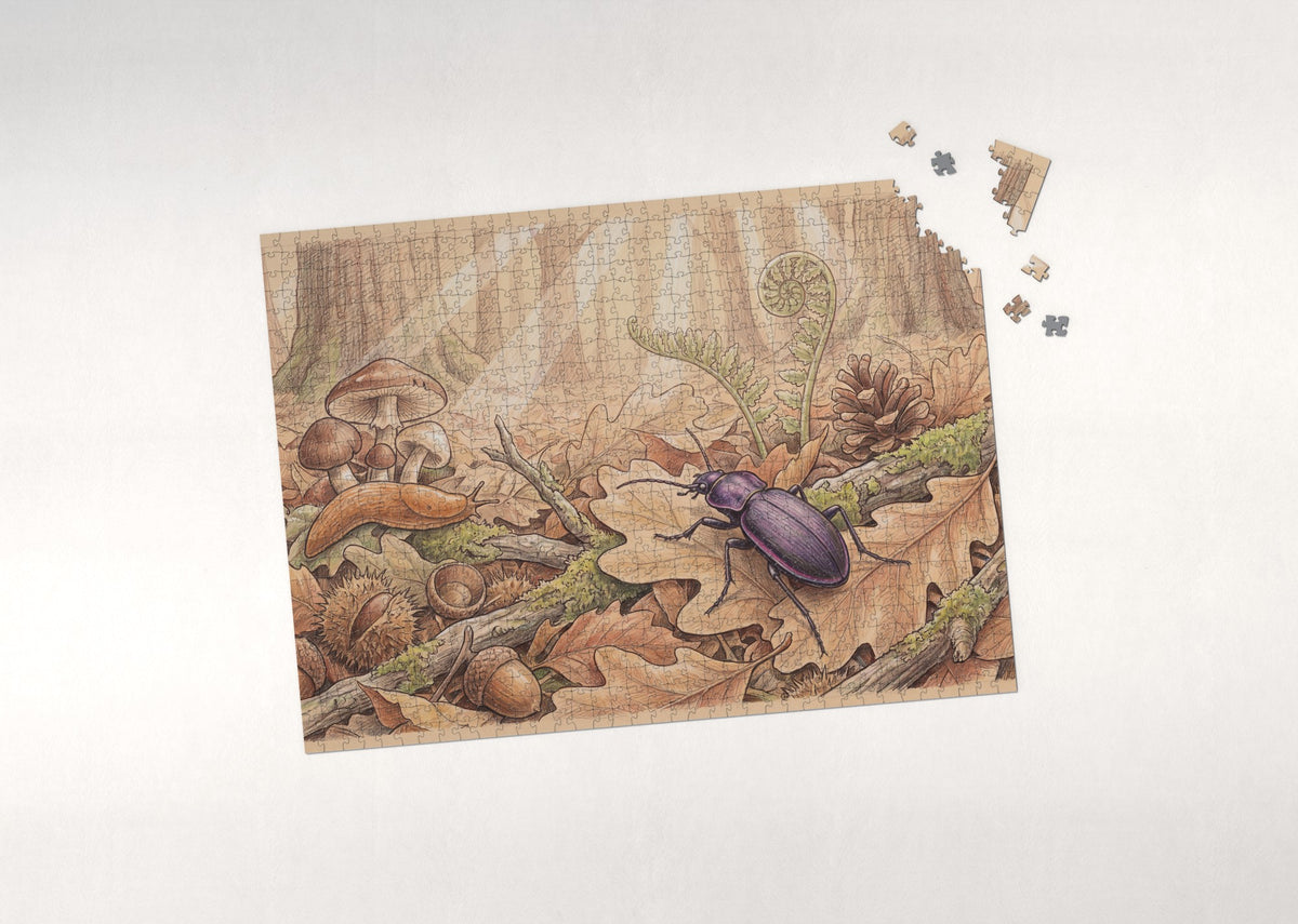 Beetle on the Forest Floor Leaves jigsaw puzzle - puzzle with loose pieces