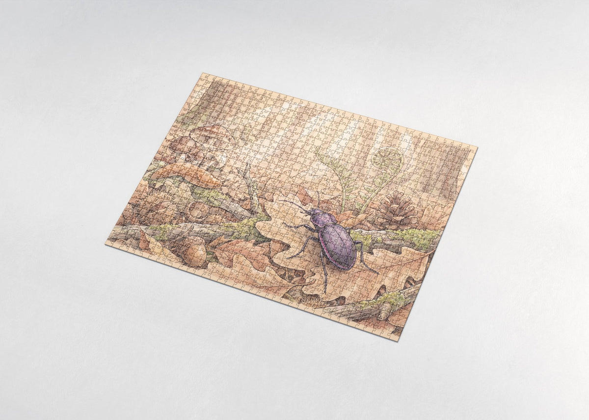 Beetle on the Forest Floor Leaves jigsaw puzzle - assembled puzzle