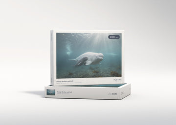 Beluga Mother and Calf jigsaw puzzle - gift box