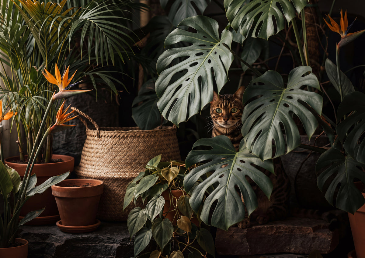 Bengal Cat Among the Monstera Leaves jigsaw puzzle