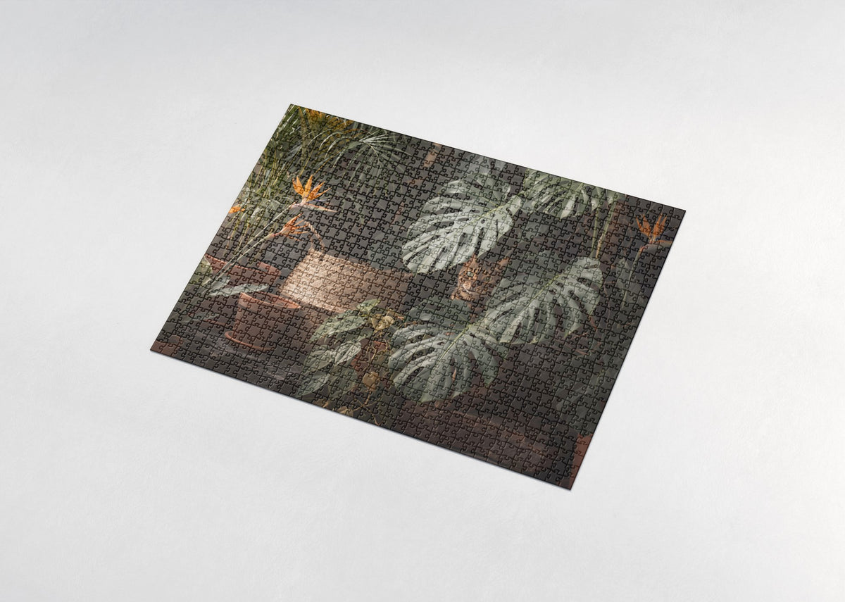 Bengal Cat Among the Monstera Leaves jigsaw puzzle - assembled puzzle