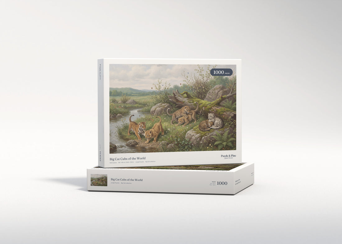 Big Cat Cubs of the World jigsaw puzzle - gift box
