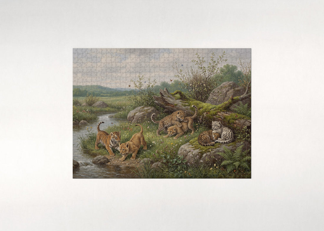 Big Cat Cubs of the World jigsaw puzzle - gift box