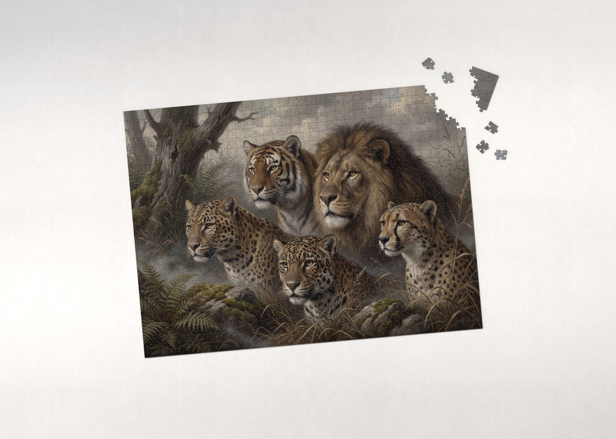 Big Cat Portraits Collage jigsaw puzzle - puzzle with loose pieces