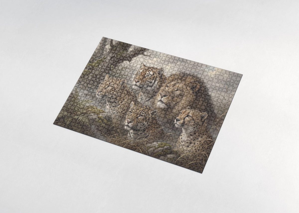 Big Cat Portraits Collage jigsaw puzzle - assembled puzzle