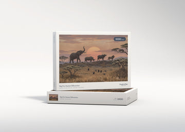 Big Five Sunset Silhouettes jigsaw puzzle - gift box