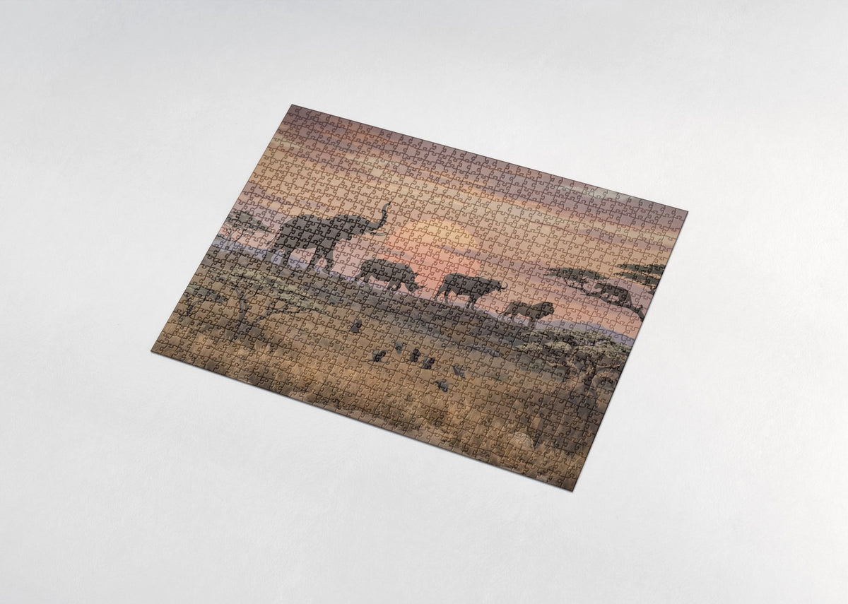 Big Five Sunset Silhouettes jigsaw puzzle - assembled puzzle