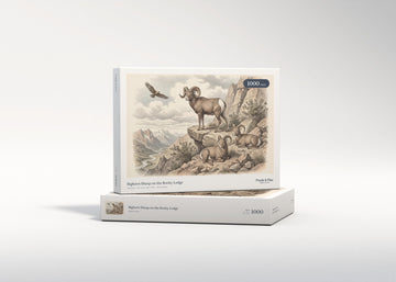 Bighorn Sheep on the Rocky Ledge jigsaw puzzle - gift box