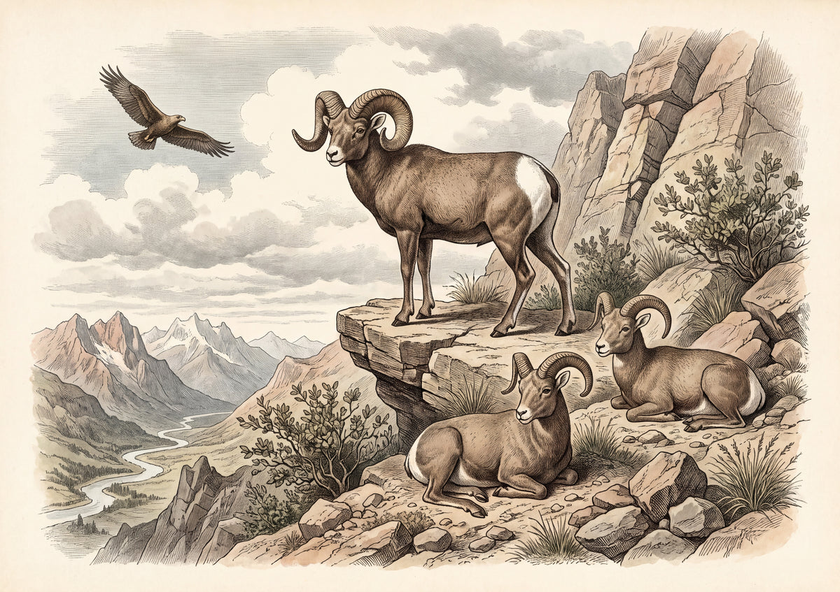 Bighorn Sheep on the Rocky Ledge jigsaw puzzle