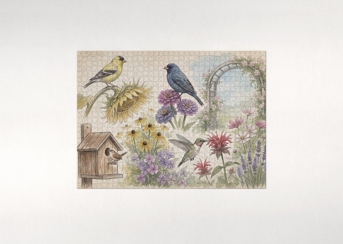 Birds and Flowers of the Summer Garden jigsaw puzzle - gift box
