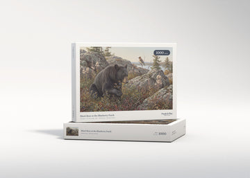 Black Bear at the Blueberry Patch jigsaw puzzle - gift box