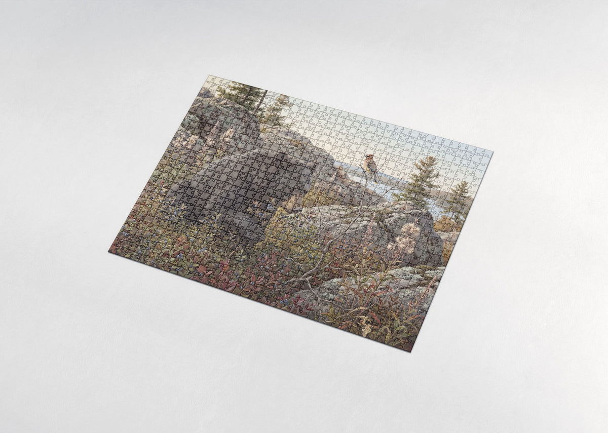 Black Bear at the Blueberry Patch jigsaw puzzle - assembled puzzle