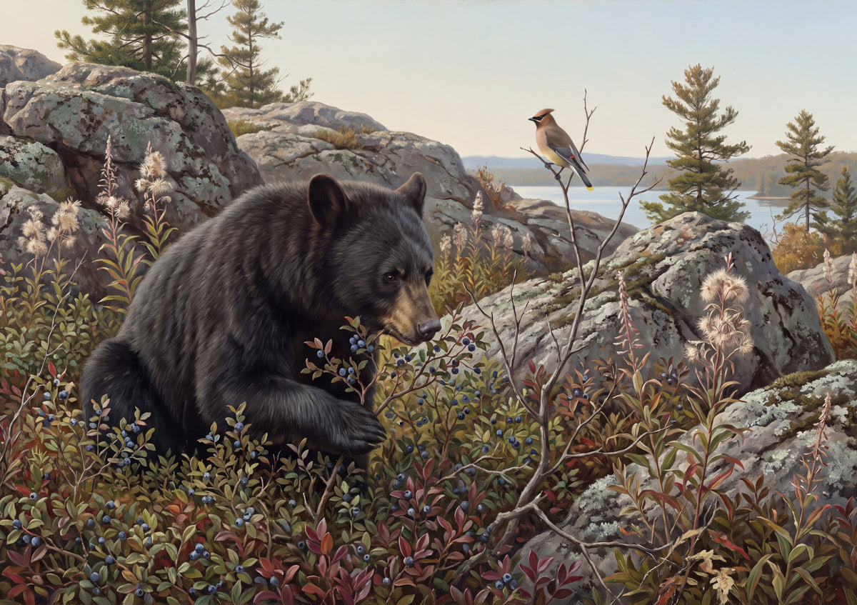 Black Bear at the Blueberry Patch jigsaw puzzle