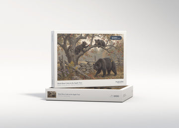 Black Bear Cubs in the Apple Tree jigsaw puzzle - gift box