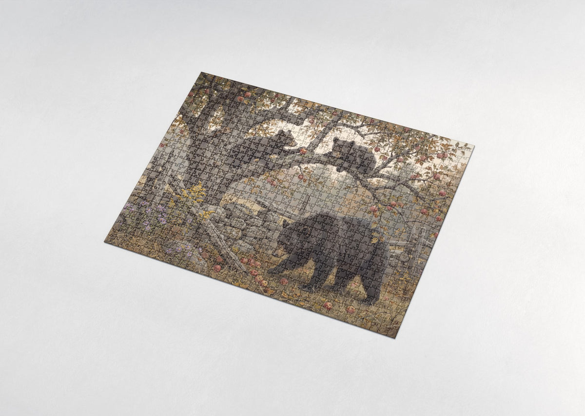 Black Bear Cubs in the Apple Tree jigsaw puzzle - assembled puzzle