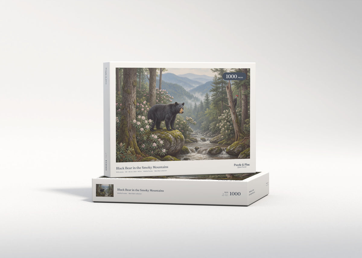 Black Bear in the Smoky Mountains jigsaw puzzle - gift box