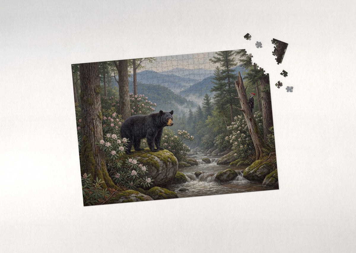 Black Bear in the Smoky Mountains jigsaw puzzle - puzzle with loose pieces