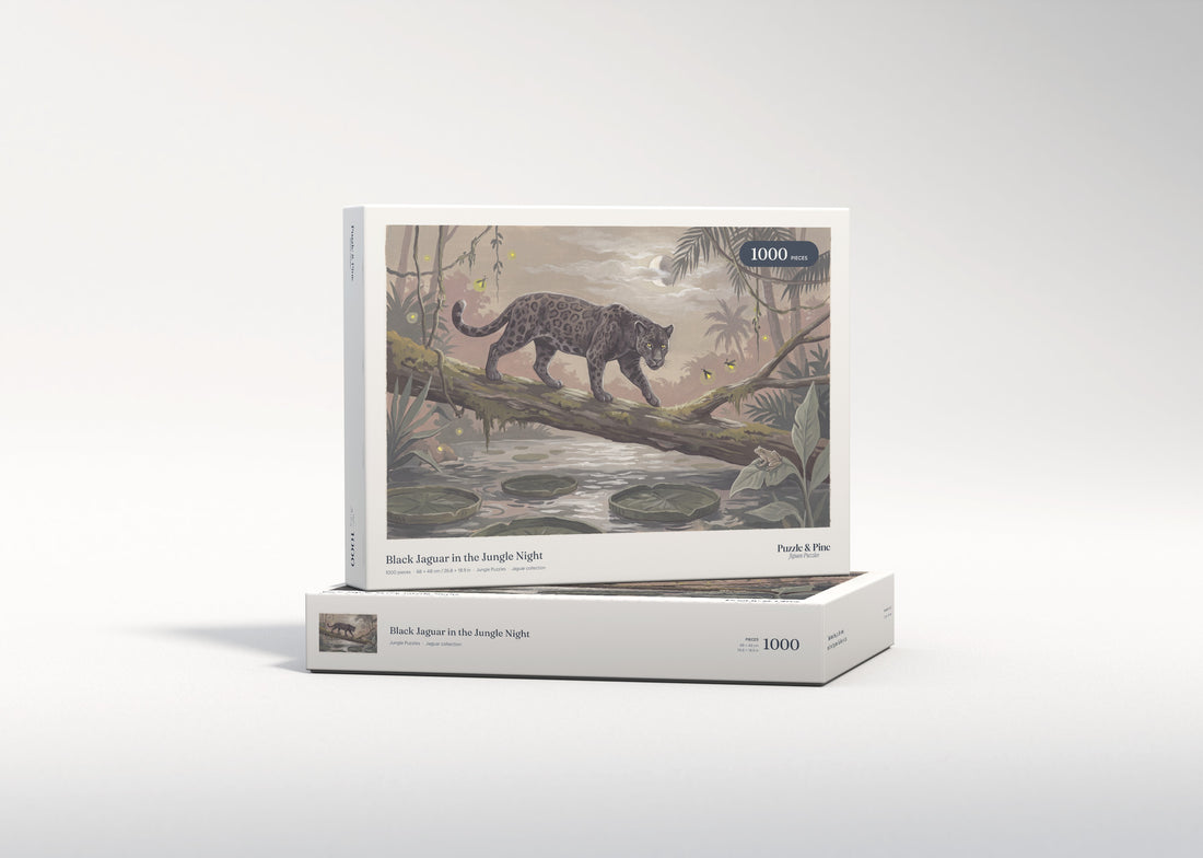 Black Jaguar in the Jungle Night jigsaw puzzle - gift box