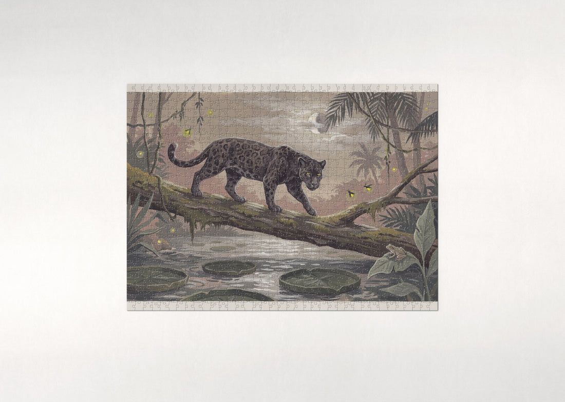 Black Jaguar in the Jungle Night jigsaw puzzle - gift box