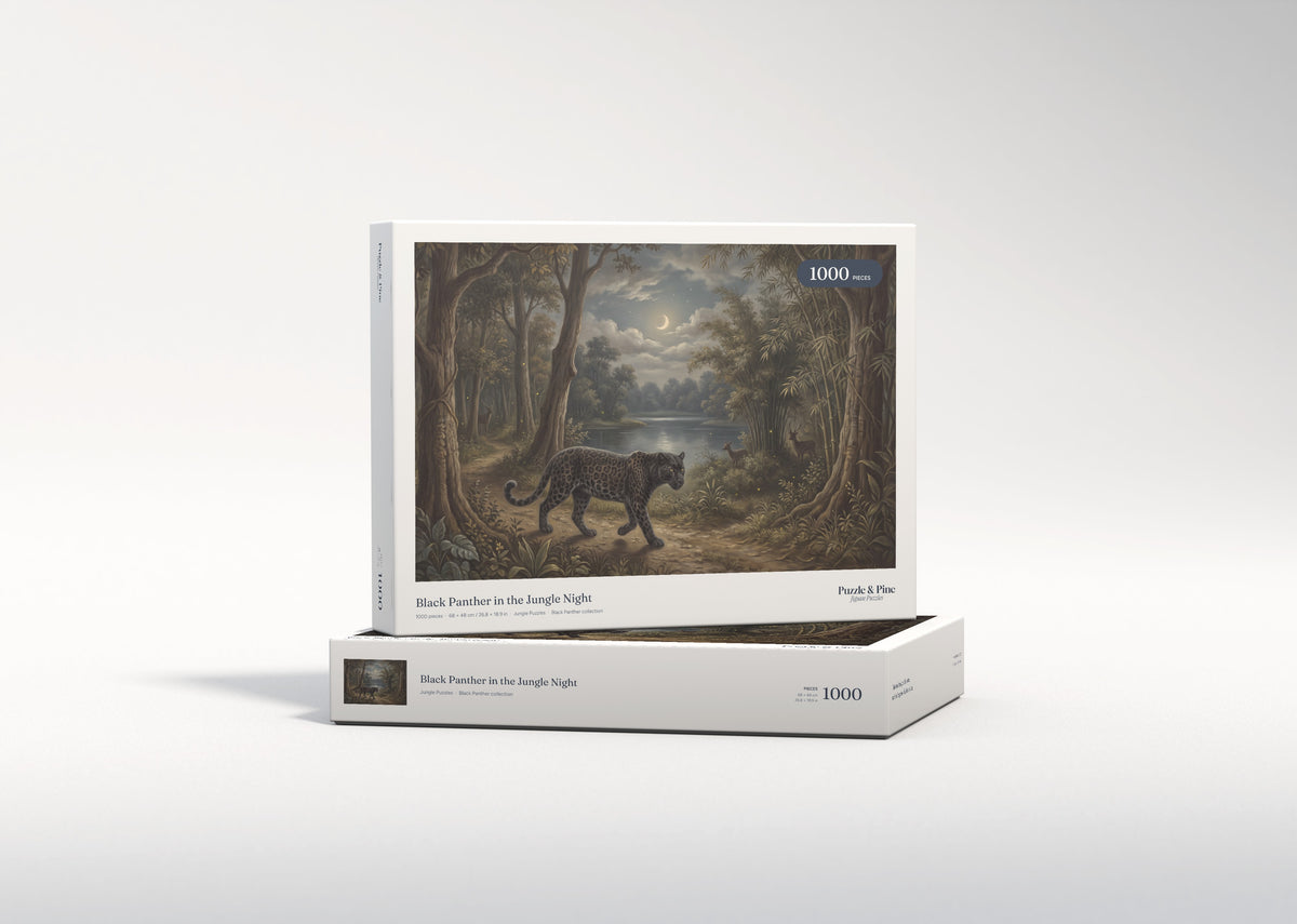 Black Panther in the Jungle Night jigsaw puzzle - gift box