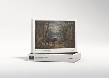 Black Panther in the Jungle Night jigsaw puzzle - gift box