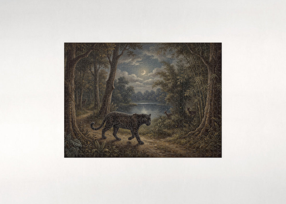 Black Panther in the Jungle Night jigsaw puzzle - gift box