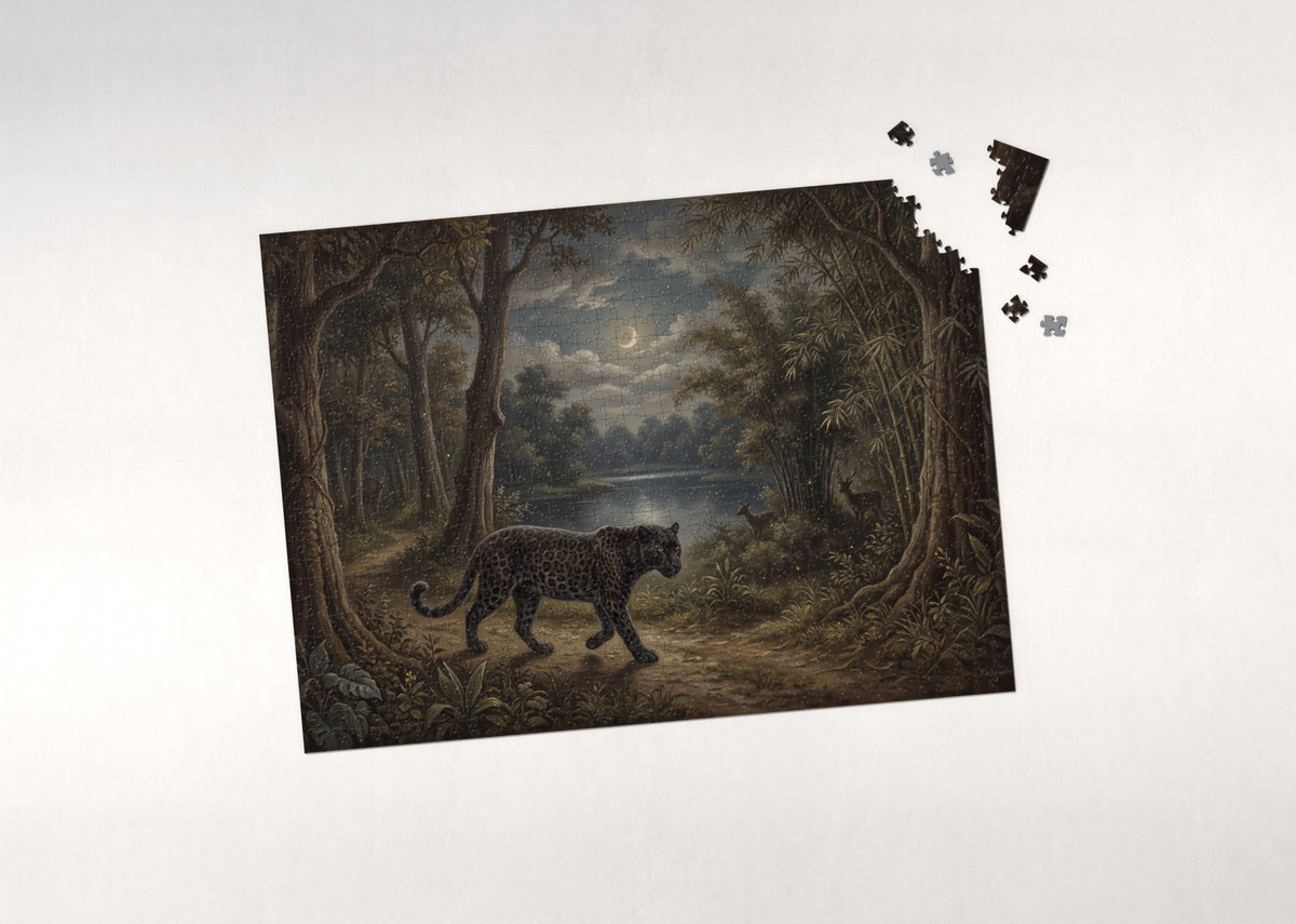 Black Panther in the Jungle Night jigsaw puzzle - puzzle with loose pieces